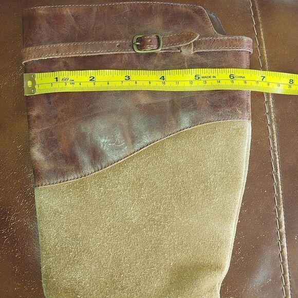 Matisse Leather Suede Tan Buckle Riding Boots Sz 7 - Picture 11 of 11